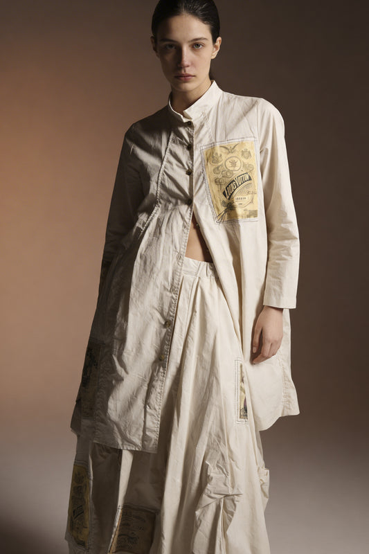 Camicione a ovetto con patch vintage