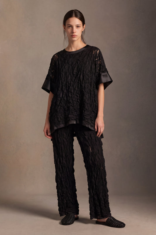 Pantalone in pizzo strutturato