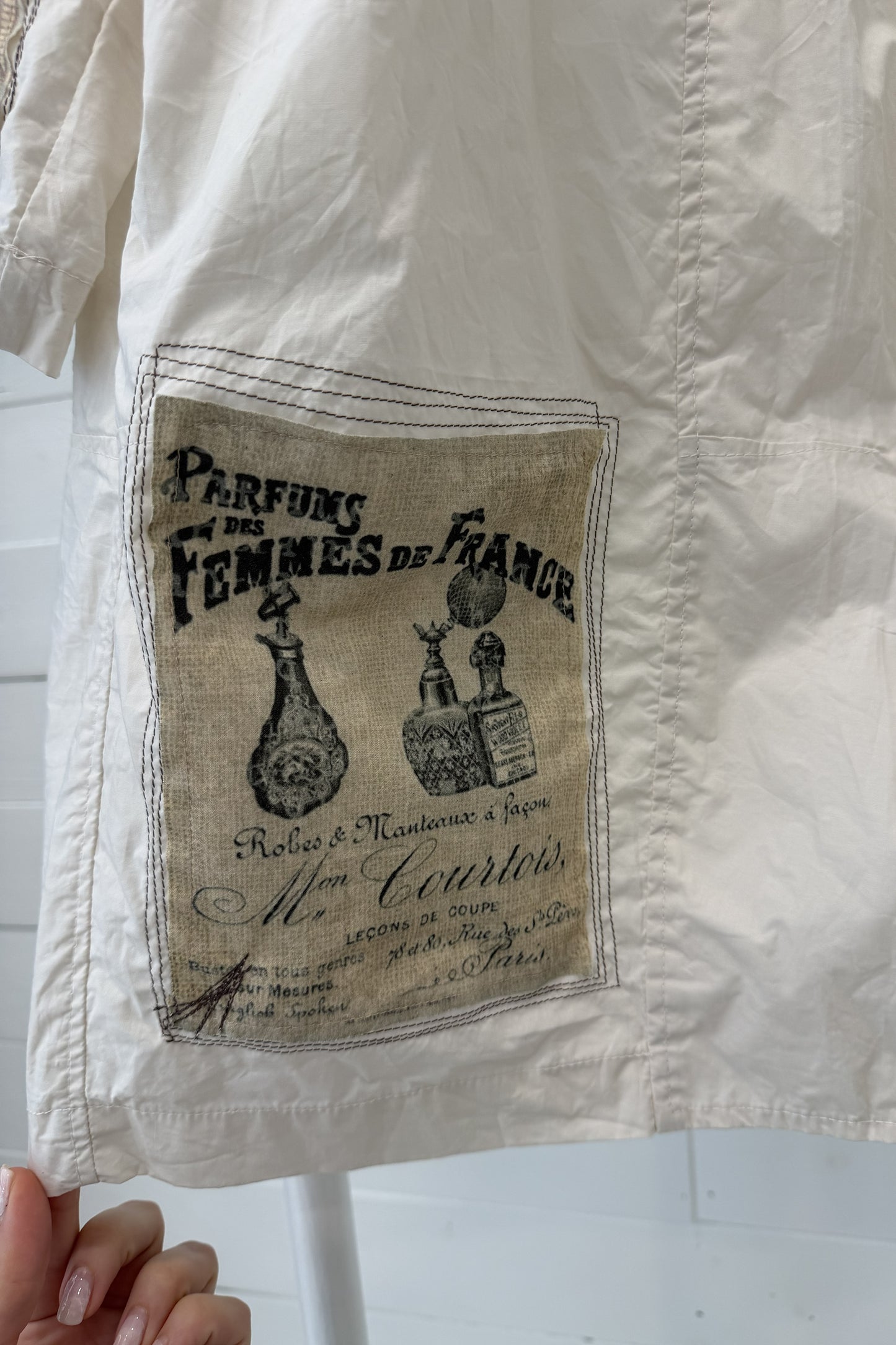 Camicione a ovetto con patch vintage