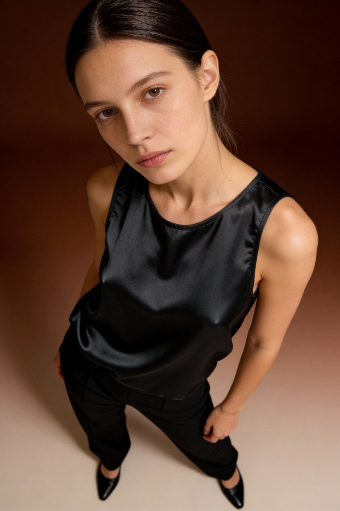 Top lucido in viscosa